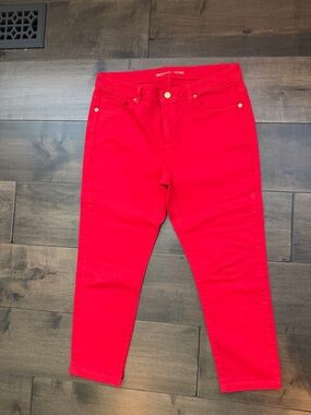Michael Kors Izzy Cropped Skinny Women’s Red Jeans